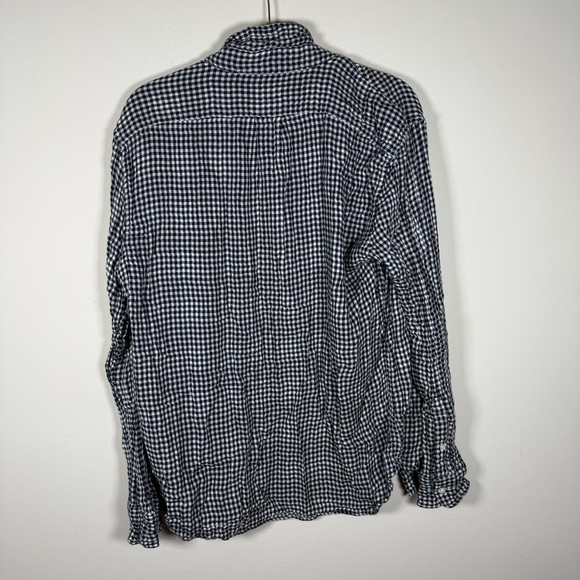 J. Crew Navy and White Gingham Shirt - Picture 9 of 9